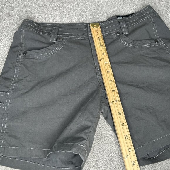 Kuhl Shorts Womens 4 Gray Hiking Stretch Pockets Outdoor Logo Utility 6" Inseam - Picture 10 of 12
